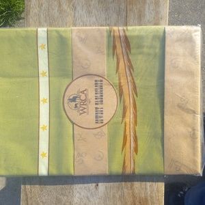 NWOT Green WRCA Cowboy Tablecloth